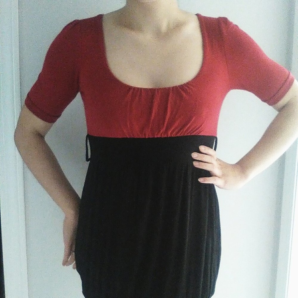 Red Colorblock Tunic